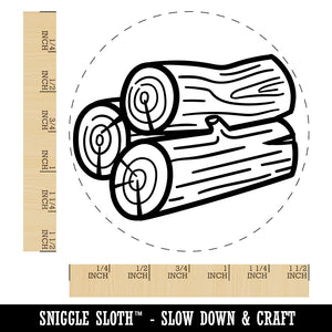 Stack of Logs Firewood Self-Inking Rubber Stamp for Stamping Crafting Planners