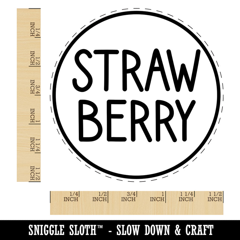 Strawberry Flavor Scent Rounded Text Self-Inking Rubber Stamp for Stamping Crafting Planners