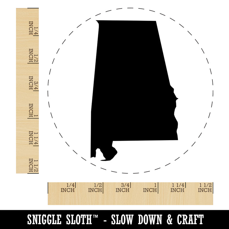 Alabama State Silhouette Self-Inking Rubber Stamp for Stamping Crafting Planners