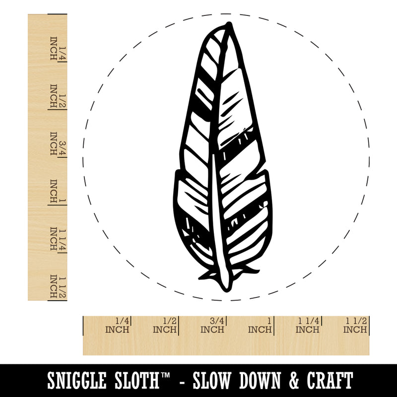 Hand Drawn Artsy Feather Self-Inking Rubber Stamp for Stamping Crafting Planners