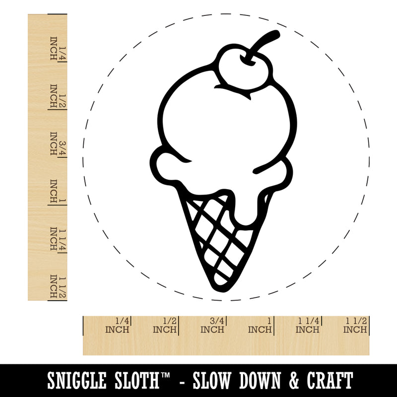 Hand Drawn Cute Ice Cream Cone Doodle Self-Inking Rubber Stamp for Stamping Crafting Planners