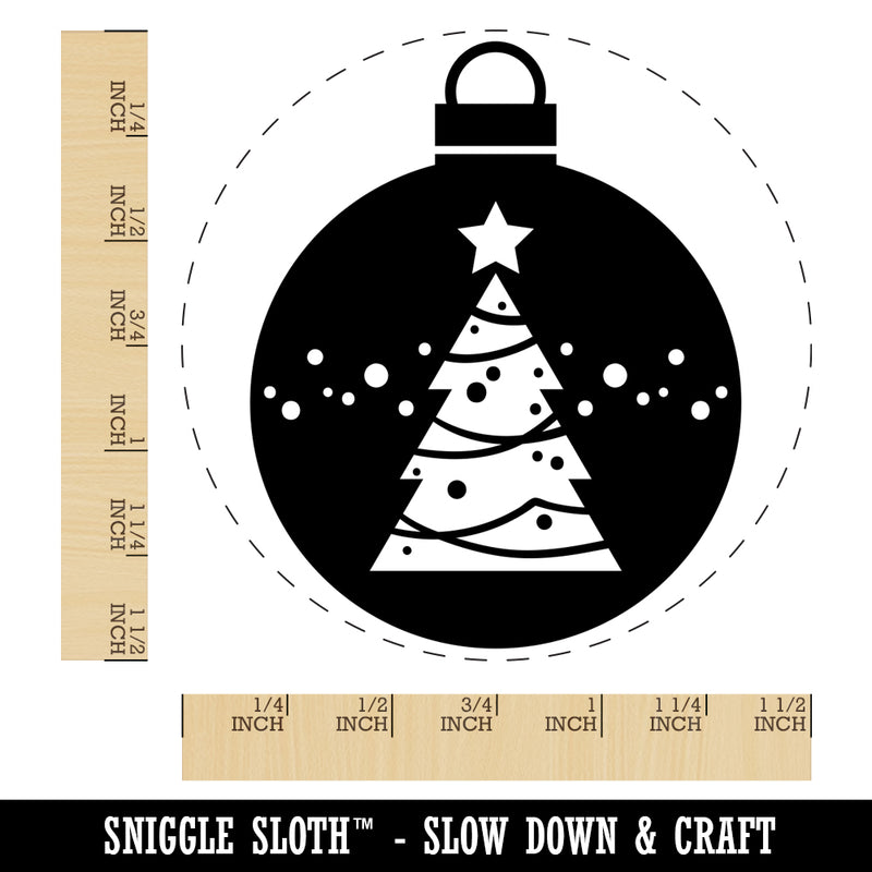 Holiday Ornament Christmas Evergreen Tree Self-Inking Rubber Stamp for Stamping Crafting Planners