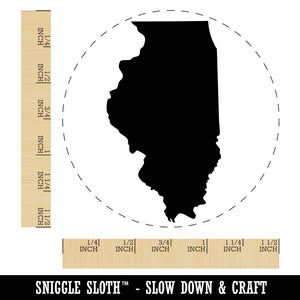 Illinois State Silhouette Self-Inking Rubber Stamp for Stamping Crafting Planners