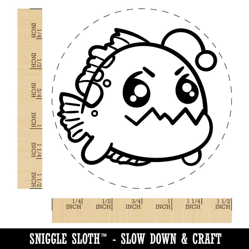 Kawaii Anglerfish Self-Inking Rubber Stamp for Stamping Crafting Planners