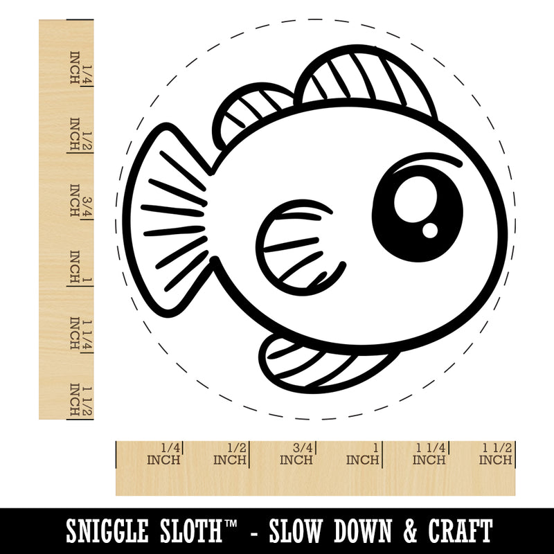 Kawaii Fish Self-Inking Rubber Stamp for Stamping Crafting Planners