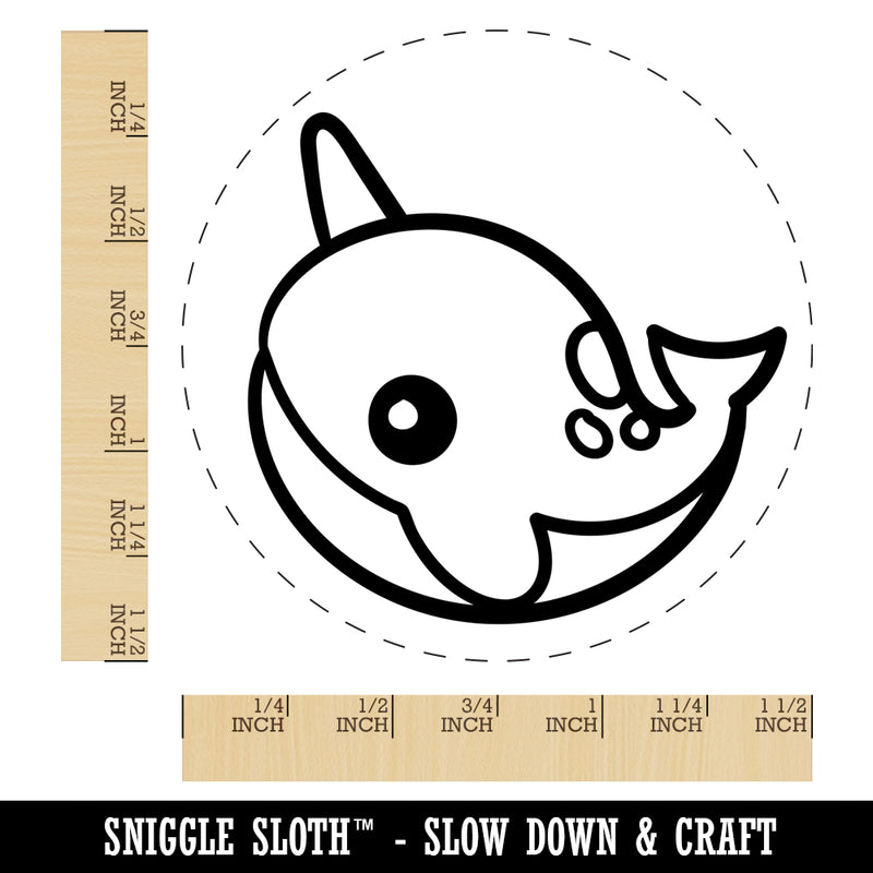 Kawaii Narwhal Self-Inking Rubber Stamp for Stamping Crafting Planners