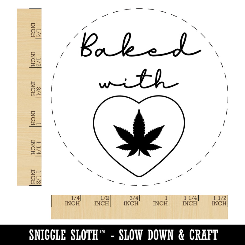 Marijuana Baked with Love Elegant Self-Inking Rubber Stamp for Stamping Crafting Planners