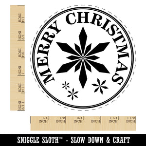 Merry Christmas Holiday Snowflake Self-Inking Rubber Stamp for Stamping Crafting Planners