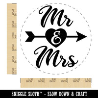 Mr and Mrs Heart and Arrow Wedding Self-Inking Rubber Stamp for Stamping Crafting Planners