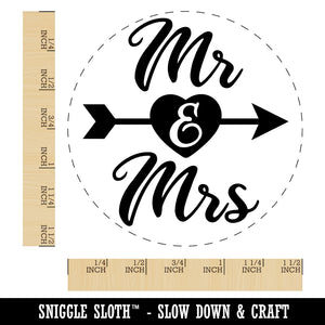 Mr and Mrs Heart and Arrow Wedding Self-Inking Rubber Stamp for Stamping Crafting Planners