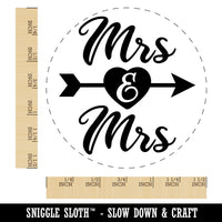 Mrs and Mrs Heart and Arrow Wedding Self-Inking Rubber Stamp for Stamping Crafting Planners