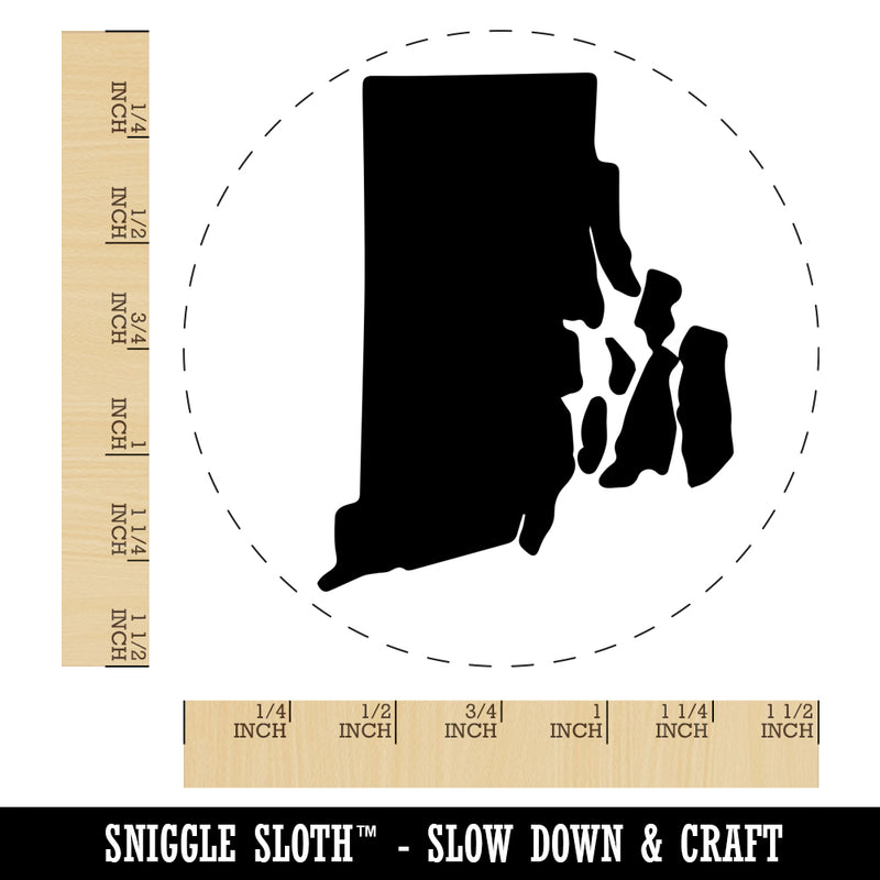 Rhode Island State Silhouette Self-Inking Rubber Stamp for Stamping Crafting Planners