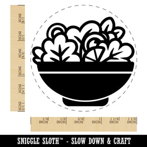 Bowl of Salad with Lettuce Tomato and Onion Self-Inking Rubber Stamp for Stamping Crafting Planners