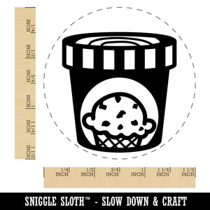 Carton Pint Gallon of Ice Cream Dessert Self-Inking Rubber Stamp for Stamping Crafting Planners