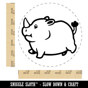 Chubby Round Rhino Self-Inking Rubber Stamp for Stamping Crafting Planners