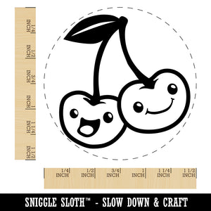 Couple of Cute and Kawaii Cherry Buddies Cherries Self-Inking Rubber Stamp for Stamping Crafting Planners