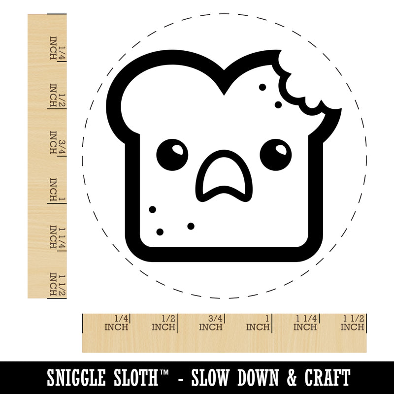 Cute and Kawaii Shocked Toast Bread with Bite Self-Inking Rubber Stamp for Stamping Crafting Planners