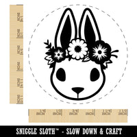 Cute Easter Bunny Rabbit Head with Flower Crown Self-Inking Rubber Stamp for Stamping Crafting Planners
