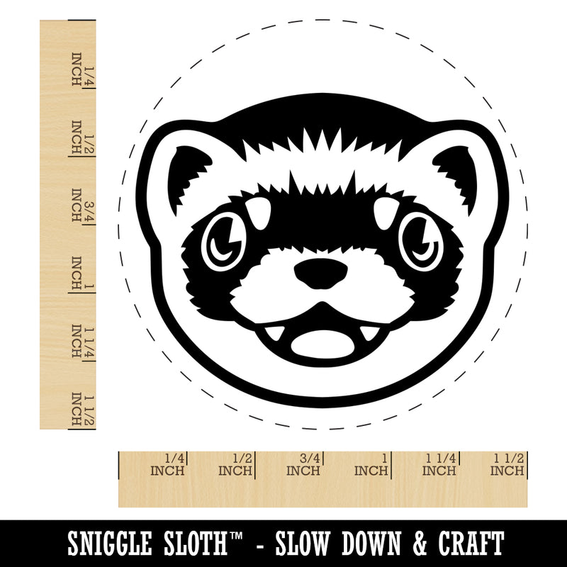 Cute Ferret Face Self-Inking Rubber Stamp for Stamping Crafting Planners