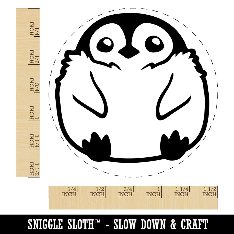 Cute Fluffy Baby Penguin Self-Inking Rubber Stamp for Stamping Crafting Planners