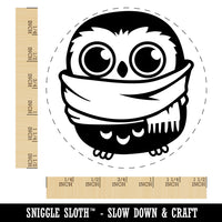 Cute Little Owl with Big Scarf Self-Inking Rubber Stamp for Stamping Crafting Planners