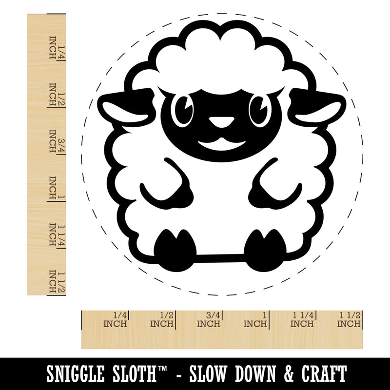 Cute Wooly Sheep Lamb Sitting Self-Inking Rubber Stamp for Stamping Crafting Planners