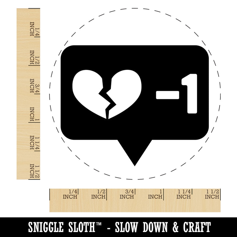 Dislike Broken Heart Minus One Bubble Self-Inking Rubber Stamp for Stamping Crafting Planners