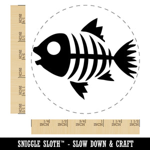 Fish Skeleton Bones Self-Inking Rubber Stamp for Stamping Crafting Planners