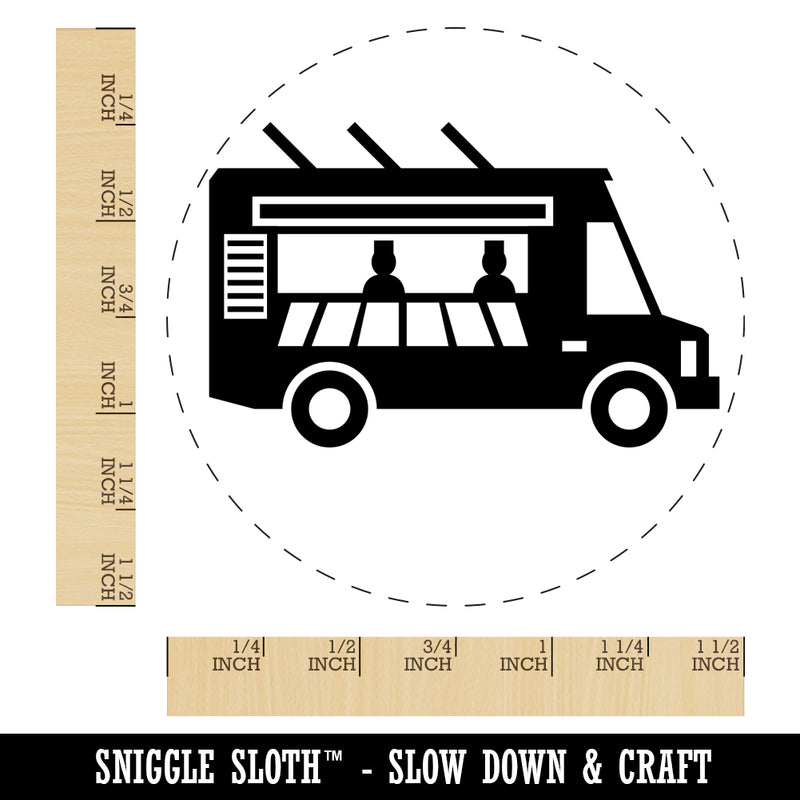 Food Truck Vehicle Self-Inking Rubber Stamp for Stamping Crafting Planners