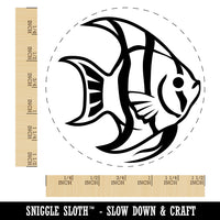 Freshwater Striped Angelfish Fish Self-Inking Rubber Stamp for Stamping Crafting Planners