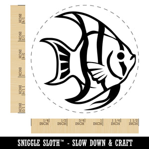 Freshwater Striped Angelfish Fish Self-Inking Rubber Stamp for Stamping Crafting Planners