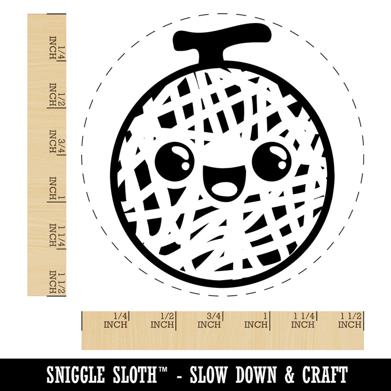 Happy Cute Honeydew Melon Self-Inking Rubber Stamp for Stamping Crafting Planners