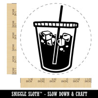 Iced Coffee Drink Self-Inking Rubber Stamp for Stamping Crafting Planners