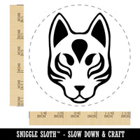 Kitsune Japanese Fox Mask Self-Inking Rubber Stamp for Stamping Crafting Planners