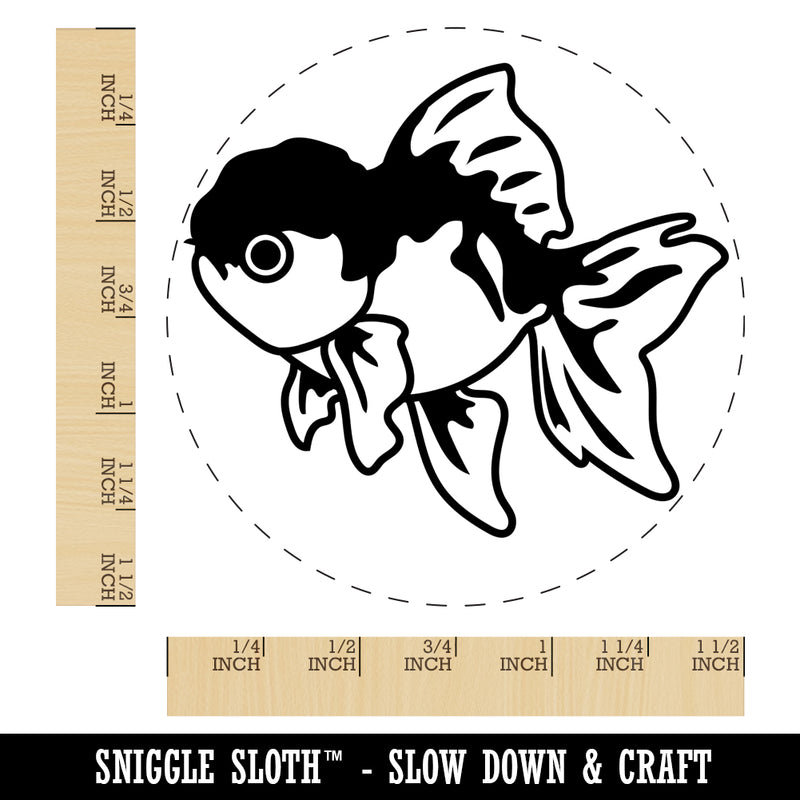 Lionhead Fancy Pet Goldfish Self-Inking Rubber Stamp for Stamping Crafting Planners