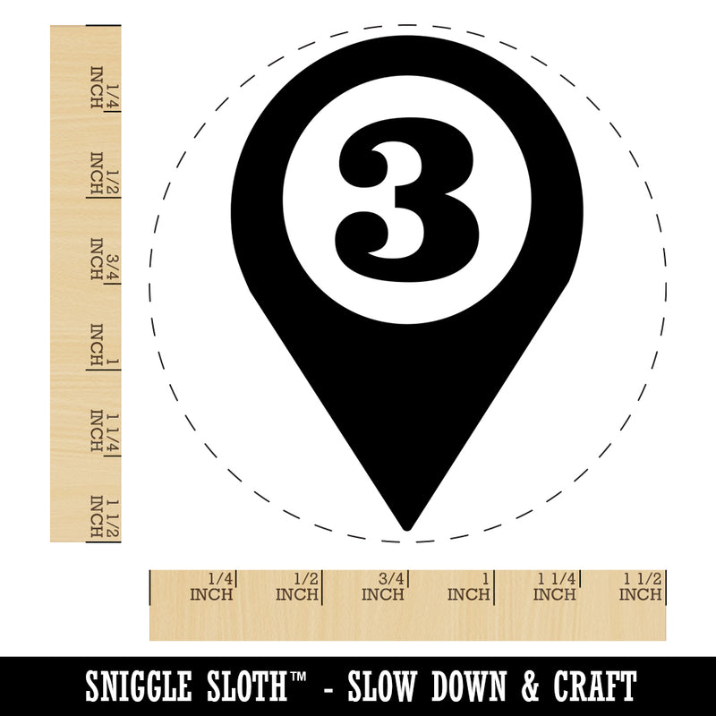 Map Location 3 Marker Self-Inking Rubber Stamp for Stamping Crafting Planners