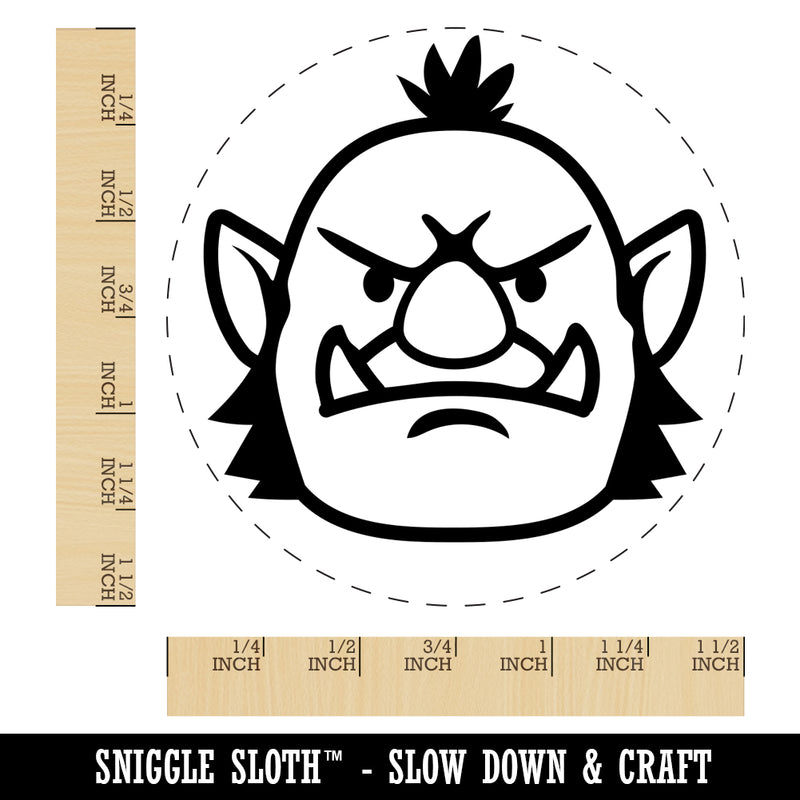 Orc Male Character Face Self-Inking Rubber Stamp for Stamping Crafting Planners