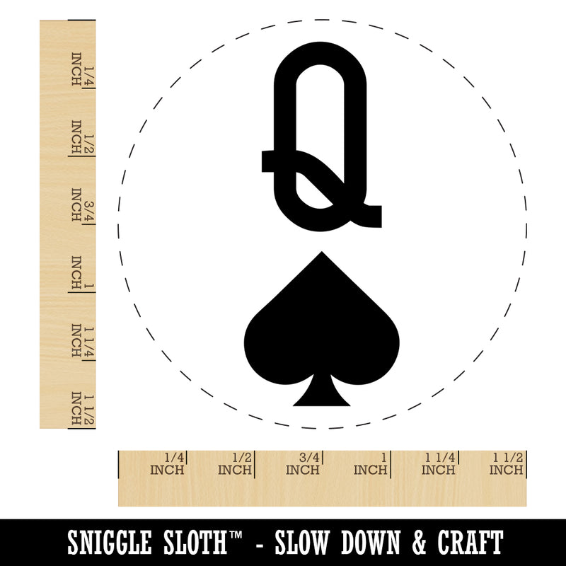 Queen of Spades Card Suit Self-Inking Rubber Stamp for Stamping Crafting Planners