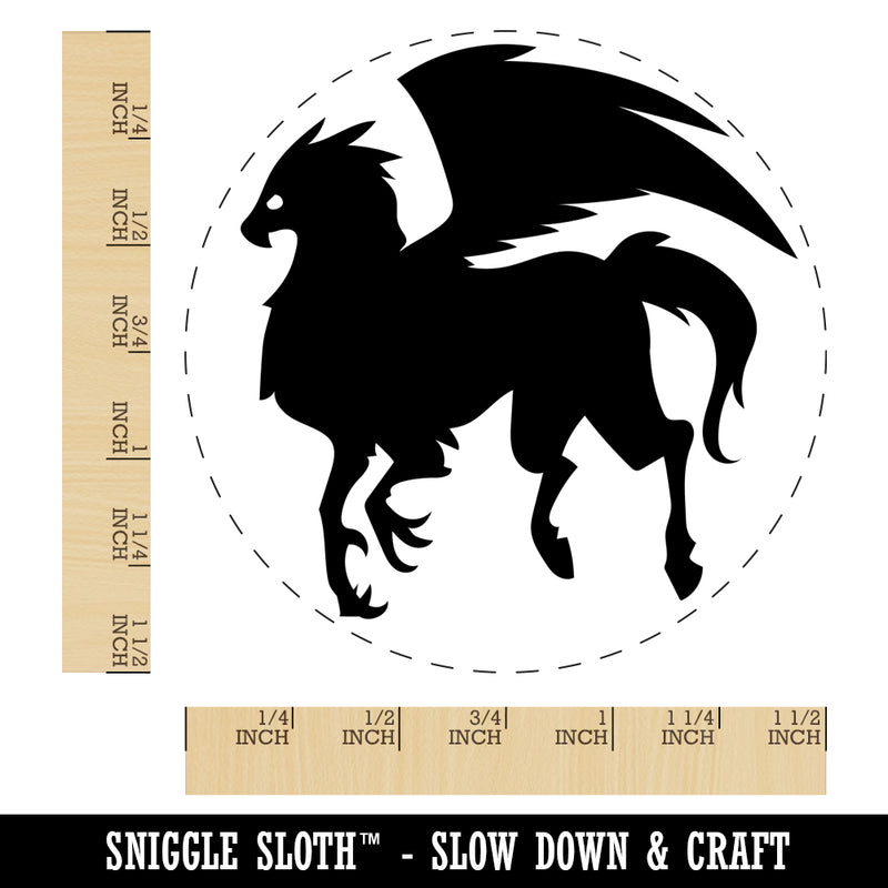 Regal Hippogriff Fantasy Silhouette Self-Inking Rubber Stamp for Stamping Crafting Planners