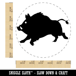 Wild Boar Pig Swine with Tusks Self-Inking Rubber Stamp for Stamping Crafting Planners