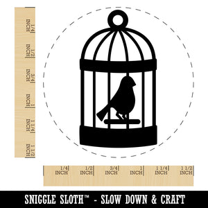 Bird Cage with Bird Self-Inking Rubber Stamp for Stamping Crafting Planners