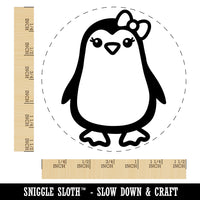 Cute Girl Penguin with Bow Self-Inking Rubber Stamp for Stamping Crafting Planners