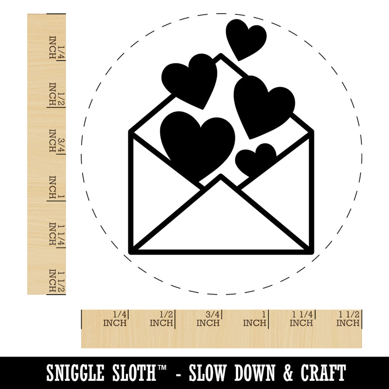 Envelope Full of Hearts Love Valentine's Day Self-Inking Rubber Stamp for Stamping Crafting Planners