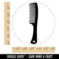 Hair Comb with Heart Self-Inking Rubber Stamp for Stamping Crafting Planners