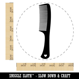 Hair Comb with Heart Self-Inking Rubber Stamp for Stamping Crafting Planners