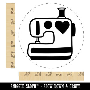 Sewing Machine with Heart Self-Inking Rubber Stamp for Stamping Crafting Planners