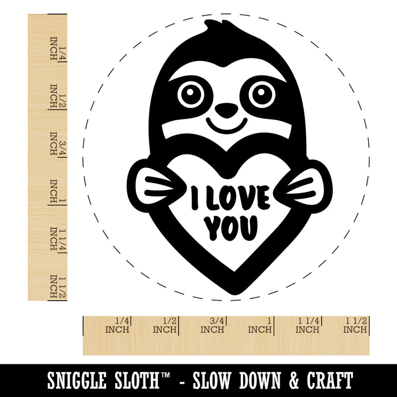 Sloth I Love You Self-Inking Rubber Stamp for Stamping Crafting Planners