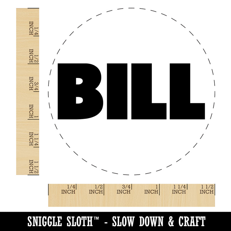 Bill Bold Text Self-Inking Rubber Stamp for Stamping Crafting Planners