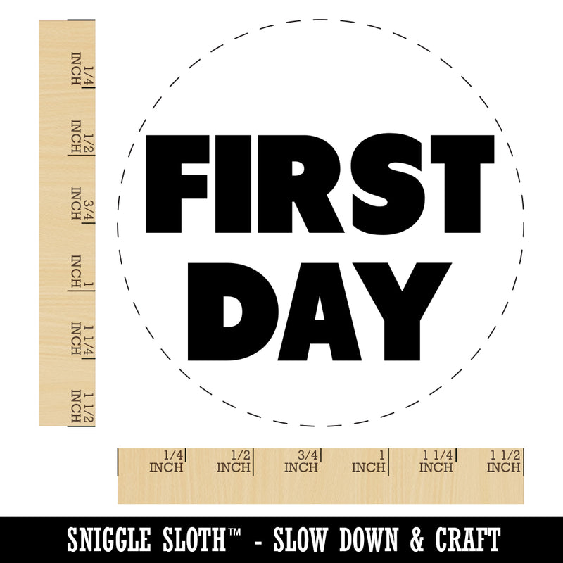 First Day Bold Text School Self-Inking Rubber Stamp for Stamping Crafting Planners