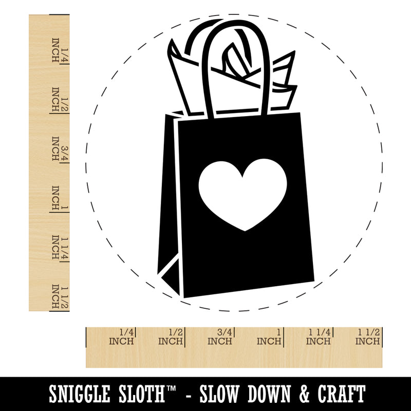 Gift Bag Heart Present Self-Inking Rubber Stamp for Stamping Crafting Planners
